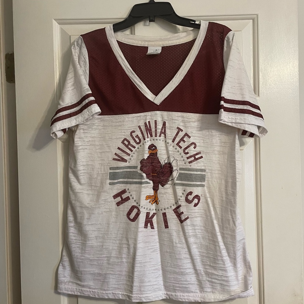 Virginia Tech Hokies Women's Short Sleeve Tee - White and Maroon